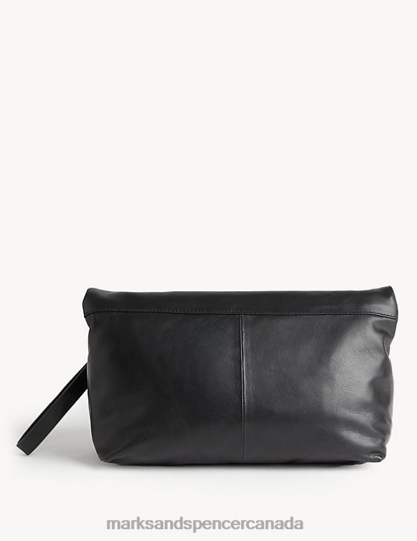 Women Black Accessories Marks & Spencer Leather Clutch Bag 20VTD1538 - Marks and Spencer Canada locations