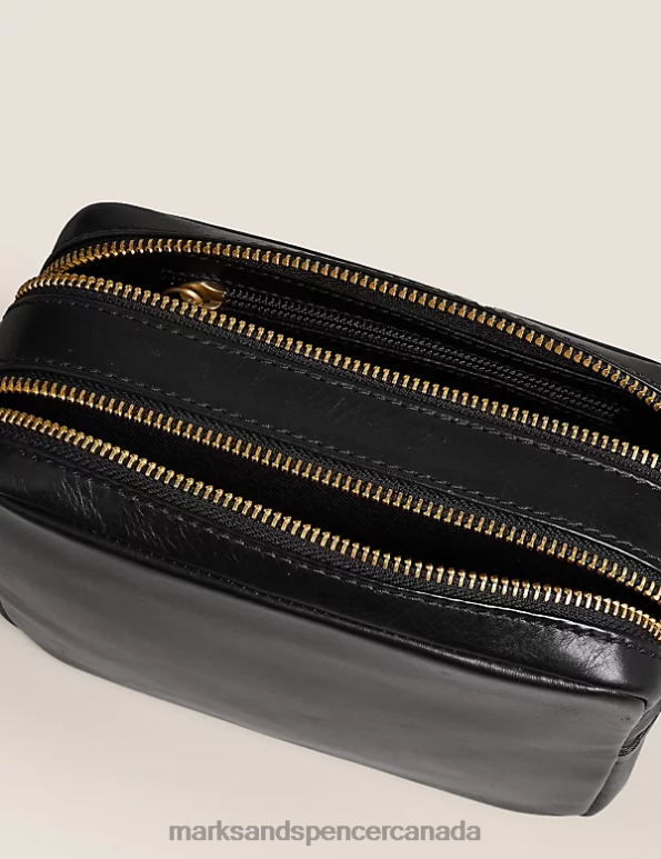 Marks and Spencer Canada - Women Black Accessories Marks & Spencer Leather Cross Body Camera Bag 20VTD3156