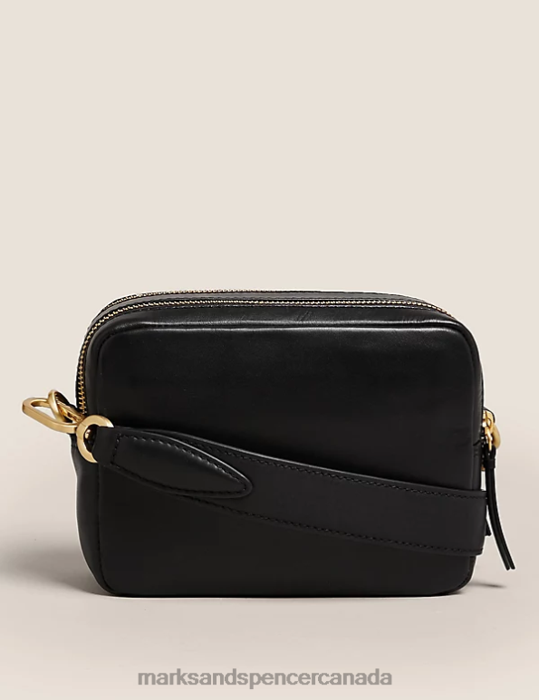 Marks and Spencer Canada - Women Black Accessories Marks & Spencer Leather Cross Body Camera Bag 20VTD3156