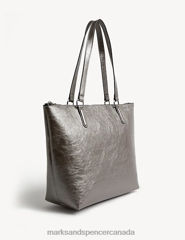 Women Metallic Accessories Marks & Spencer Faux Leather Croc Effect Tote Bag 20VTD1101 - Marks and Spencer outlet