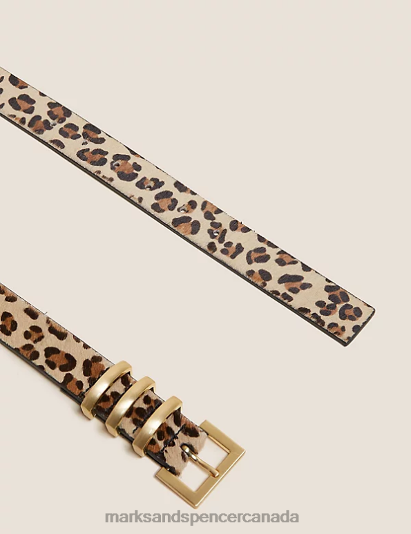Marks and Spencer near me - Women Brown Mix Accessories Marks & Spencer Leather Animal Effect Jean Belt 20VTD2798