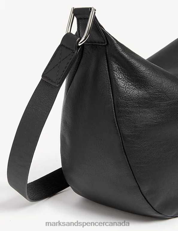 Women Black Accessories Marks & Spencer Leather Double Zip Cross Body Bag 20VTD2504 - Marks and Spencer online