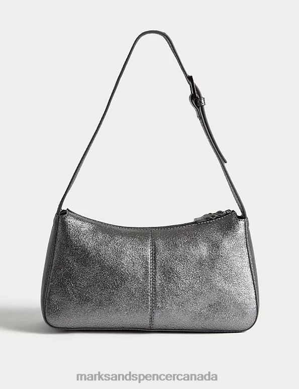 Marks and Spencer near me - Women Metallic Accessories Marks & Spencer Leather Buckle Detail Shoulder Bag 20VTD749