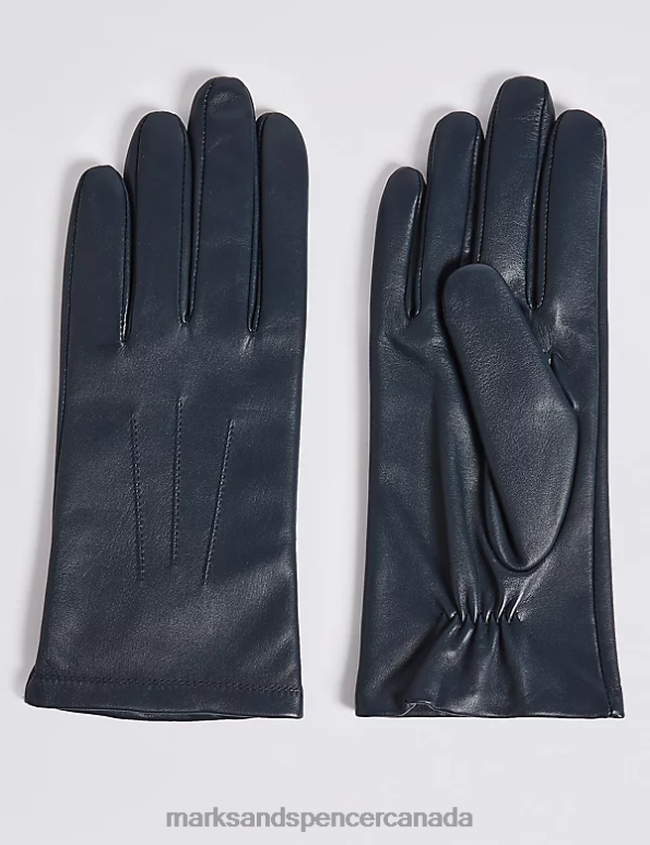 Women Navy Accessories Marks & Spencer Leather Gloves 20VTD3281 - Marks and Spencer online