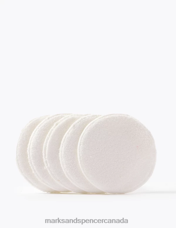 Women White Accessories Marks & Spencer Pack of 5 Reusable Organic Cotton Pads & Bag 20VTD3320 - Marks and Spencer Canada locations
