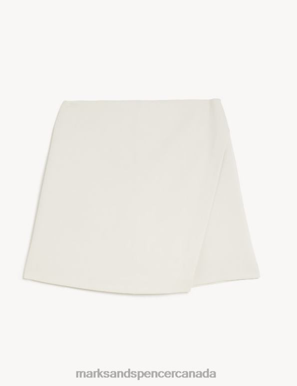 Women Light Natural Clothing Marks & Spencer High Waisted Wrap Skort 20VTD2987 - Marks and Spencer outlet