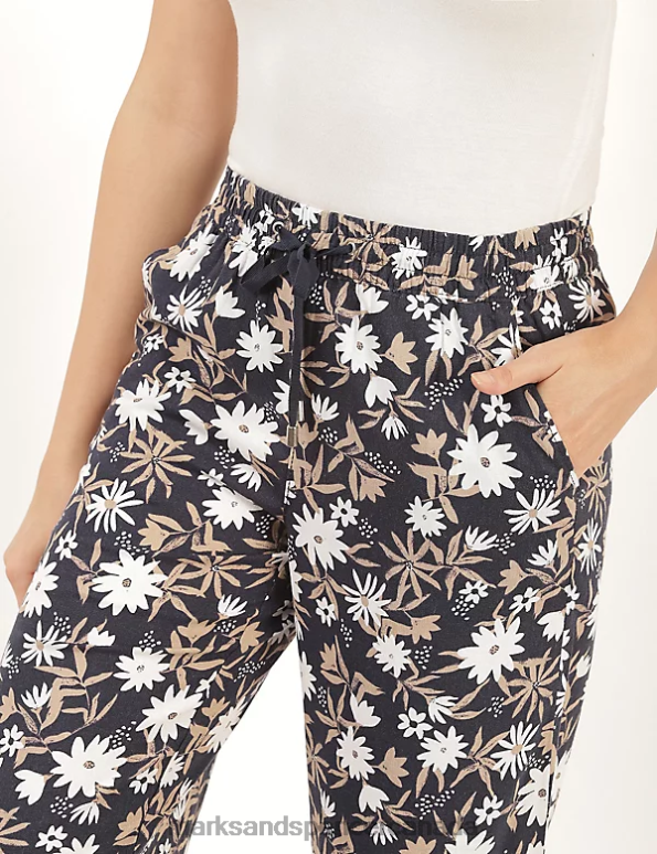 Marks and Spencer near me - Women Navy Clothing Marks & Spencer Linen Viscose Based Floral 20VTD3291