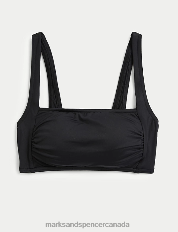 Women Black Clothing Marks & Spencer Padded Square Neck Bikini Top 20VTD3077 - Marks and Spencer Canada locations