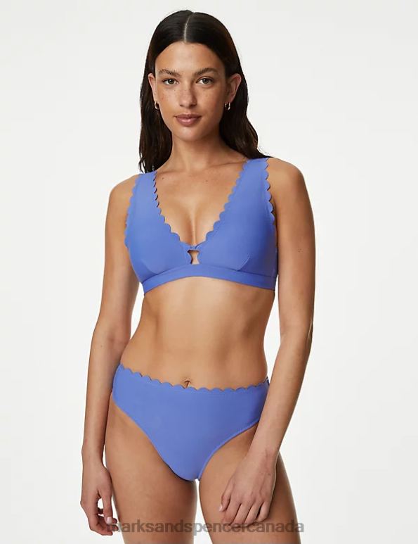 Marks and Spencer near me - Women Lupin Clothing Marks & Spencer Neoprene Padded Scallop Plunge Bikini Top 20VTD2396