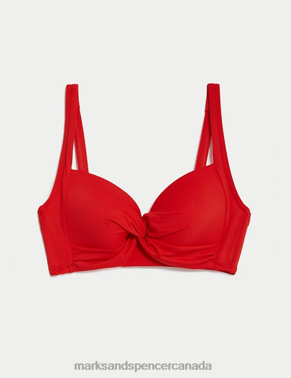 Women Poppy Clothing Marks & Spencer Padded Plunge Bikini Top 20VTD3434 - Marks and Spencer online