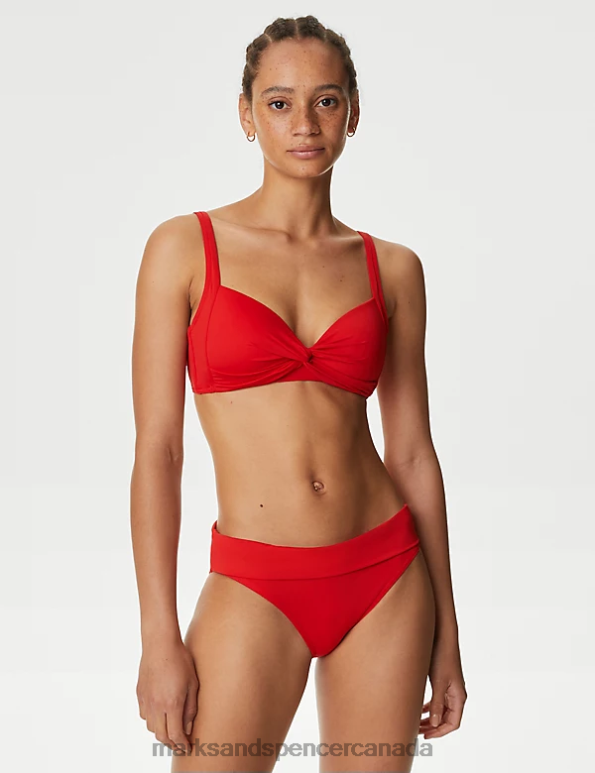Women Poppy Clothing Marks & Spencer Padded Plunge Bikini Top 20VTD3434 - Marks and Spencer online