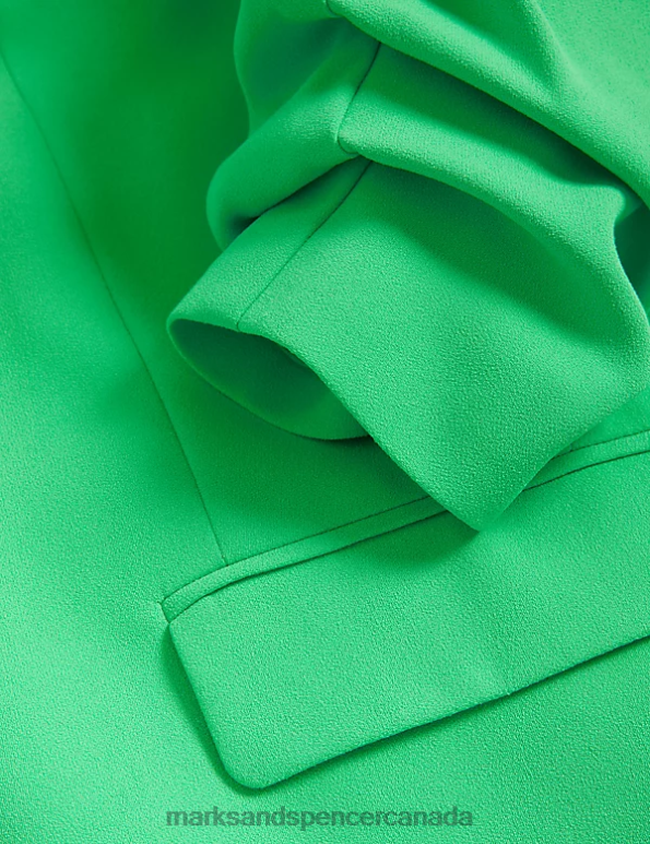 Marks and Spencer Canada - Women Acid Green Clothing Marks & Spencer Ruched Sleeve Blazer 20VTD1265