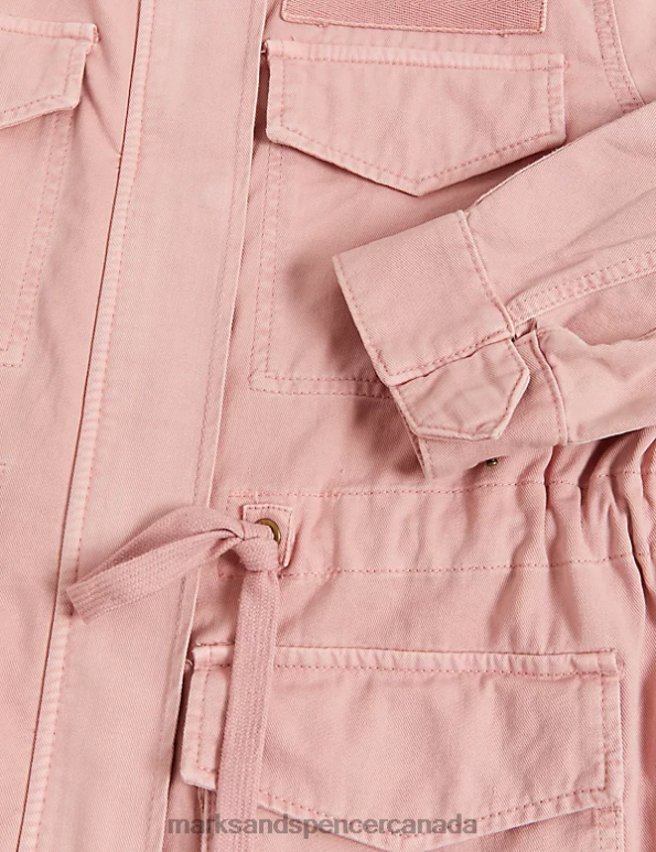 Women Antique Rose Clothing Marks & Spencer Cotton Rich High Neck Utility Jacket 20VTD2769 - Marks and Spencer online