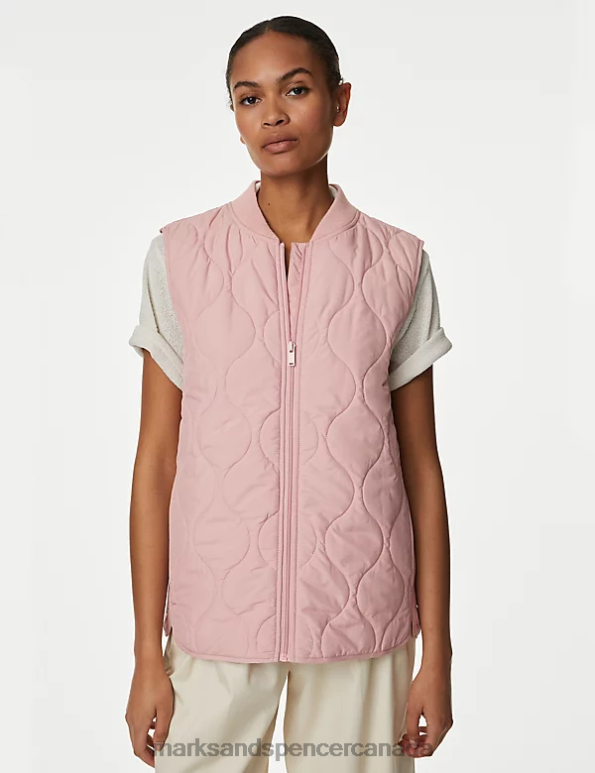 Women Antique Rose Clothing Marks & Spencer Recycled Thermowarmth Lightweight Quilted Gilet 20VTD2355 - Marks and Spencer online