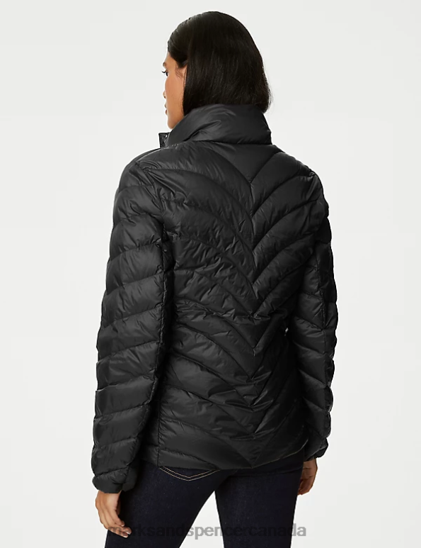 Women Black Clothing Marks & Spencer Feather & Down Packaway Puffer Jacket 20VTD2245 - Marks and Spencer online