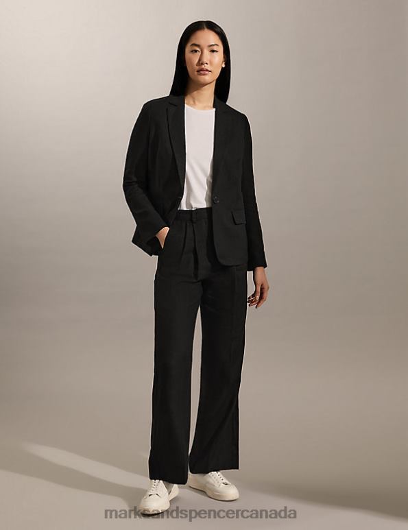 Marks and Spencer near me - Women Black Clothing Marks & Spencer Pure Linen Tailored Blazer 20VTD1776