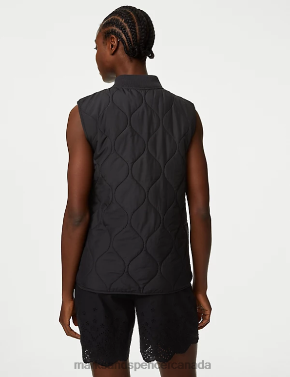 Women Black Clothing Marks & Spencer Recycled Thermowarmth Lightweight Quilted Gilet 20VTD2022 - Marks and Spencer Canada locations