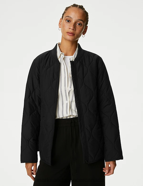 Marks and Spencer near me - Women Black Clothing Marks & Spencer Recycled Thermowarmth Lightweight Quilted Jacket 20VTD2089