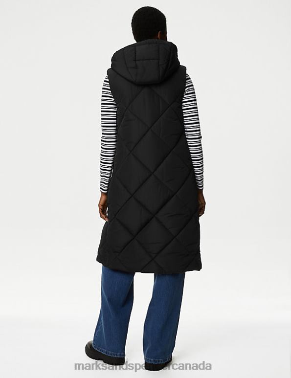 Marks and Spencer near me - Women Black Clothing Marks & Spencer Recycled Thermowarmth Longline Gilet 20VTD398