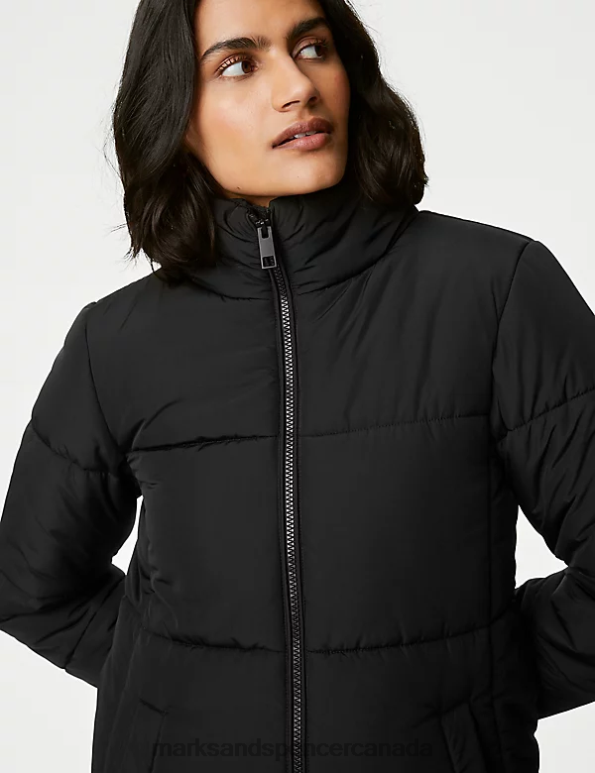 Women Black Clothing Marks & Spencer Recycled Thermowarmth Puffer Coat 20VTD2494 - Marks and Spencer online