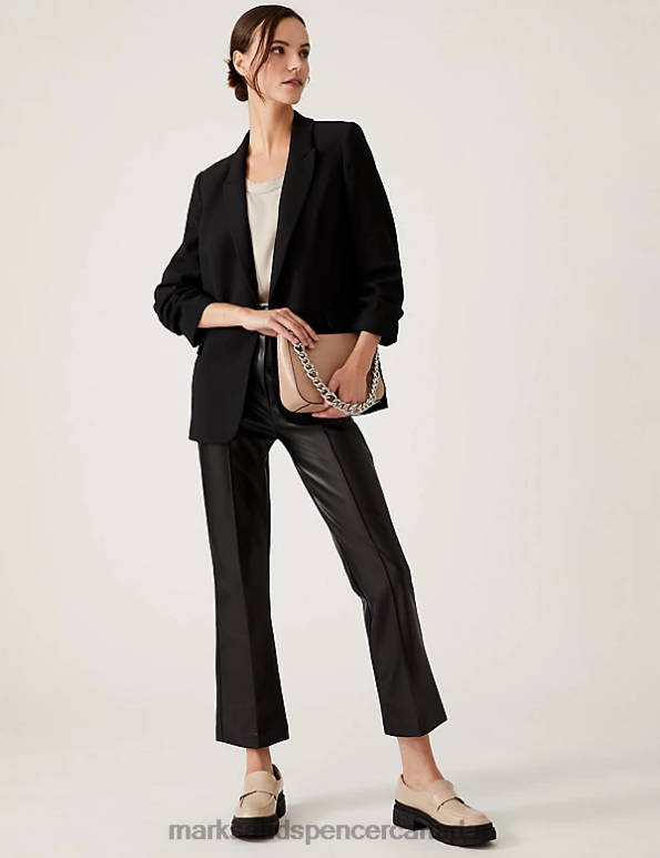 Marks and Spencer near me - Women Black Clothing Marks & Spencer Relaxed Ruched Sleeve Blazer 20VTD2212