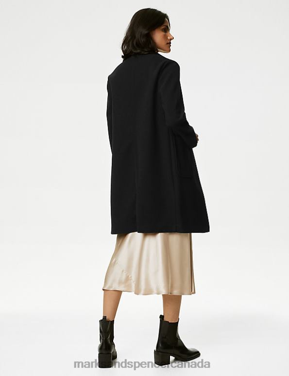 Marks and Spencer near me - Women Black Clothing Marks & Spencer Relaxed Single Breasted Coatigan 20VTD1730