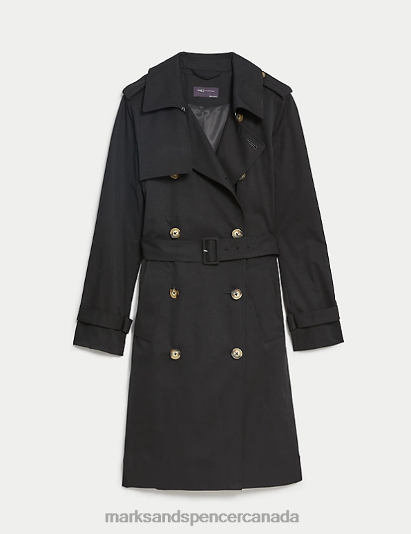 Marks and Spencer sale - Women Black Clothing Marks & Spencer Stormwear Double Breasted Trench Coat 20VTD1317