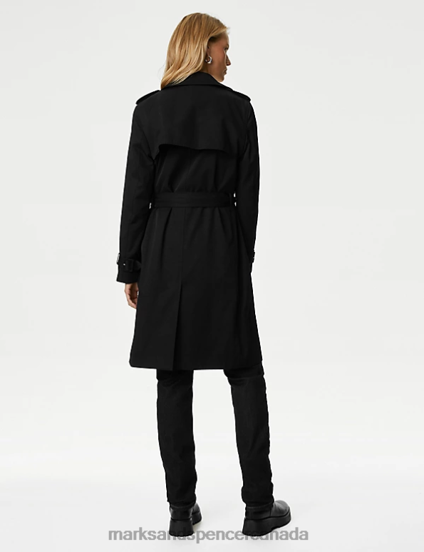 Marks and Spencer sale - Women Black Clothing Marks & Spencer Stormwear Double Breasted Trench Coat 20VTD1317