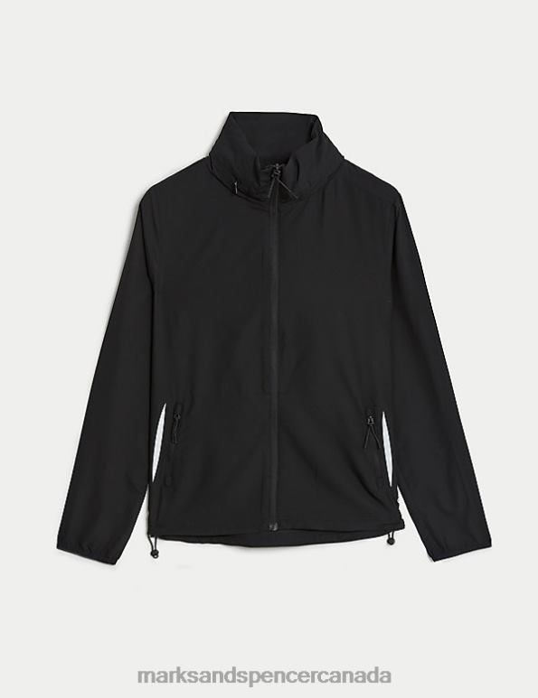 Marks and Spencer Canada - Women Black Clothing Marks & Spencer Stormwear Packable Hooded Running Jacket 20VTD1173
