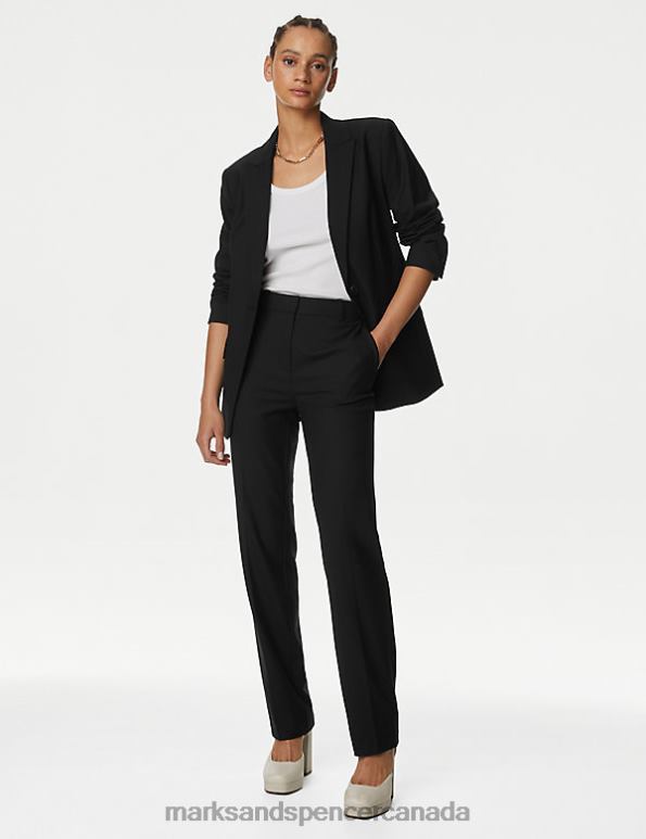 Marks and Spencer sale - Women Black Clothing Marks & Spencer Wool Blend Single Breasted Blazer with Silk 20VTD2977