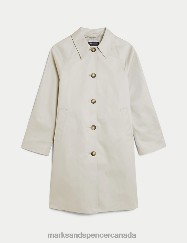 Women Buff Clothing Marks & Spencer Cotton Rich Stormwear Car Coat 20VTD406 - Marks and Spencer online