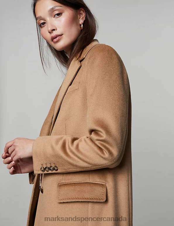 Marks and Spencer near me - Women Camel Clothing Marks & Spencer Pure Wool Boyfriend Coat 20VTD1042