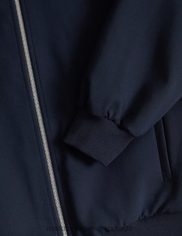 Women Dark Navy Clothing Marks & Spencer Relaxed Bomber Jacket 20VTD54 - Marks and Spencer Canada locations