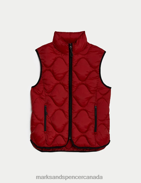 Marks and Spencer sale - Women Dark Red Clothing Marks & Spencer Stormwear Quilted Funnel Neck Puffer Gilet 20VTD1194