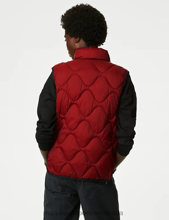 Marks and Spencer sale - Women Dark Red Clothing Marks & Spencer Stormwear Quilted Funnel Neck Puffer Gilet 20VTD1194