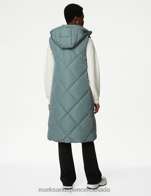 Marks and Spencer sale - Women Dark Sage Clothing Marks & Spencer Recycled Thermowarmth Longline Gilet 20VTD765