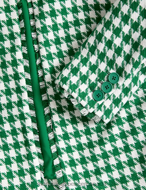 Women Green Mix Clothing Marks & Spencer Tweed Collarless Relaxed Short Jacket 20VTD469 - Marks and Spencer online