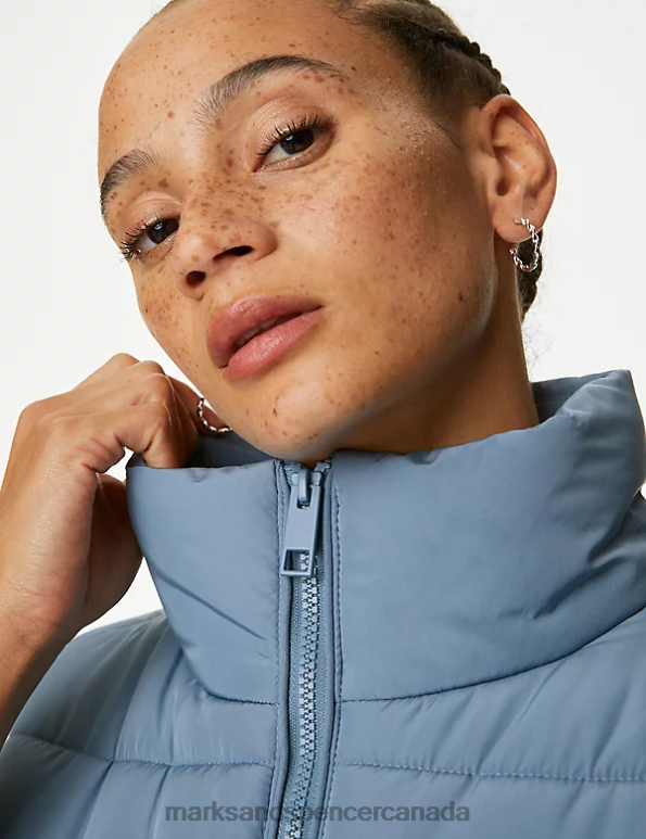 Women Grey Blue Clothing Marks & Spencer Recycled Thermowarmth Puffer Gilet 20VTD135 - Marks and Spencer online