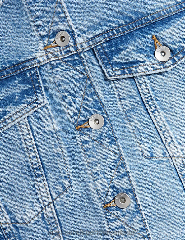 Women Med Blue Denim Clothing Marks & Spencer Pure Cotton Denim Jacket 20VTD1711 - Marks and Spencer Canada locations