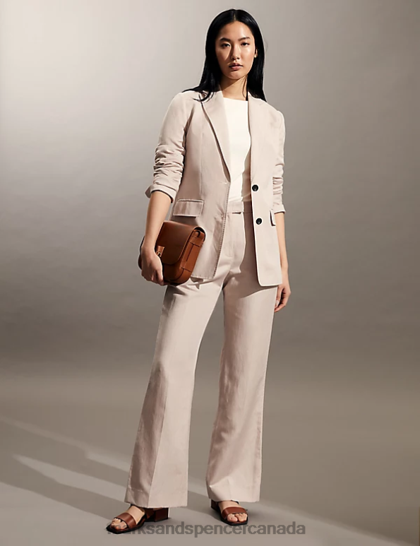 Marks and Spencer Canada - Women Medium Pink Clothing Marks & Spencer Silk Rich Single Breasted Blazer 20VTD1084