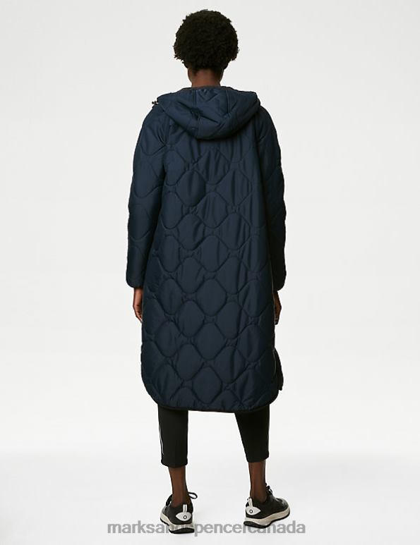 Marks and Spencer Canada - Women Midnight Navy Clothing Marks & Spencer Stormwear Fleece Lined Longline Parka 20VTD915