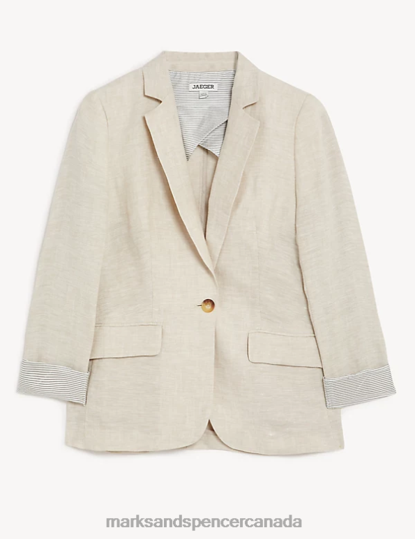 Women Natural Clothing Marks & Spencer Pure Linen Tailored Blazer 20VTD1449 - Marks and Spencer online