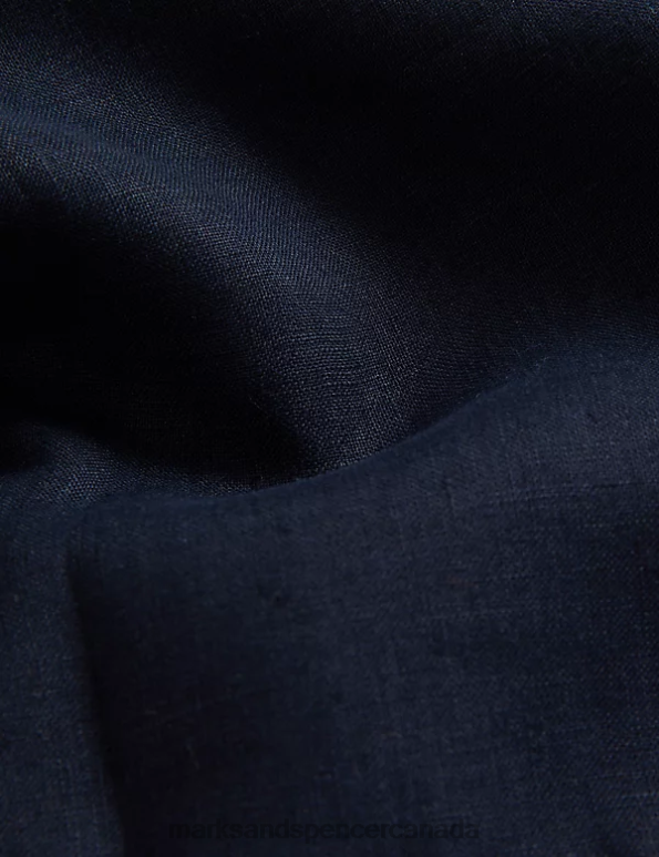 Marks and Spencer Canada - Women Navy Clothing Marks & Spencer Pure Linen Tailored Blazer 20VTD1775