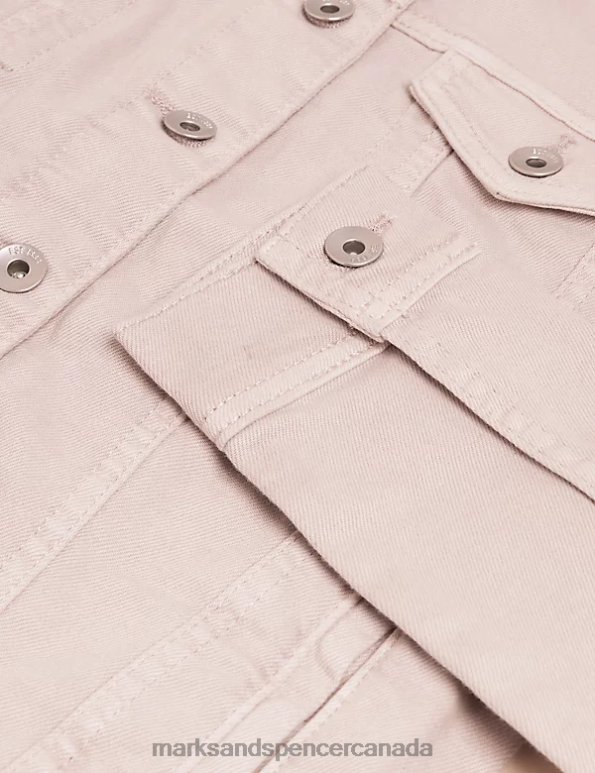 Marks and Spencer near me - Women Pink Shell Clothing Marks & Spencer Cotton Rich Denim Jacket with Stretch 20VTD2716