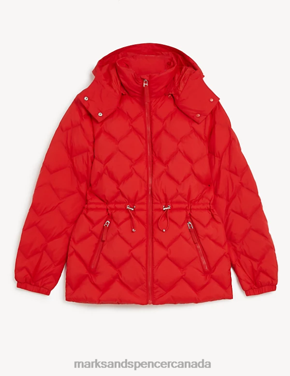 Marks and Spencer near me - Women Poppy Clothing Marks & Spencer Feather & Down Quilted Hooded Puffer Jacket 20VTD313