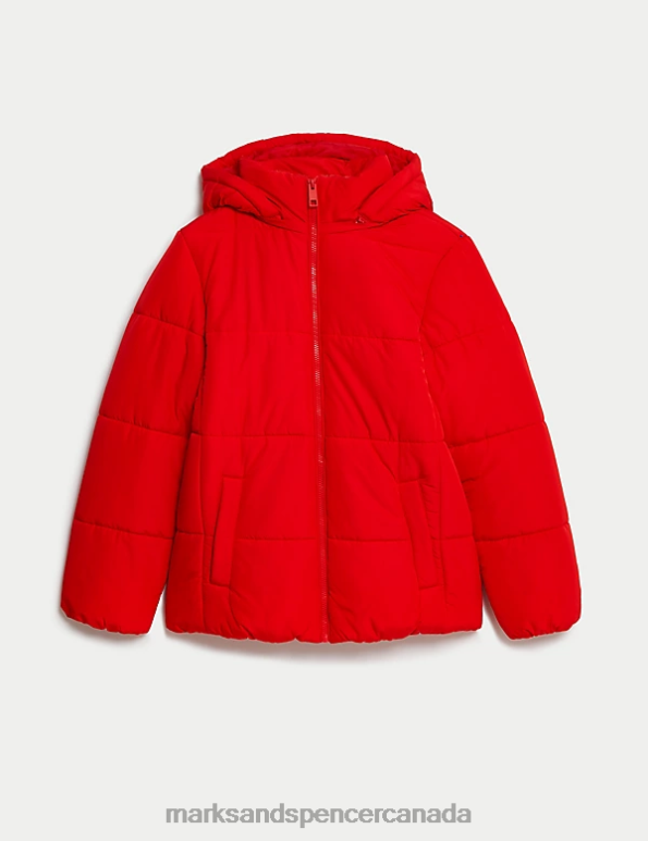 Women Poppy Clothing Marks & Spencer Recycled Thermowarmth Hooded Puffer Jacket 20VTD1335 - Marks and Spencer outlet