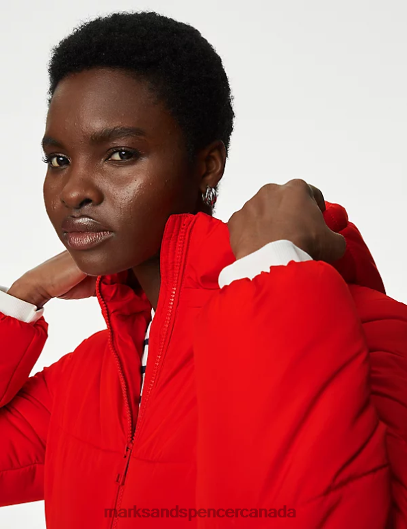 Women Poppy Clothing Marks & Spencer Recycled Thermowarmth Hooded Puffer Jacket 20VTD1335 - Marks and Spencer outlet