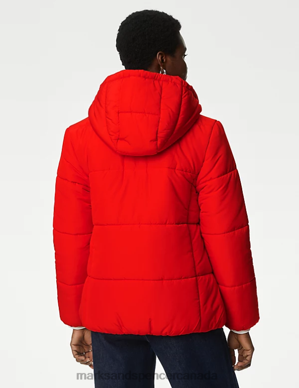 Women Poppy Clothing Marks & Spencer Recycled Thermowarmth Hooded Puffer Jacket 20VTD1335 - Marks and Spencer outlet
