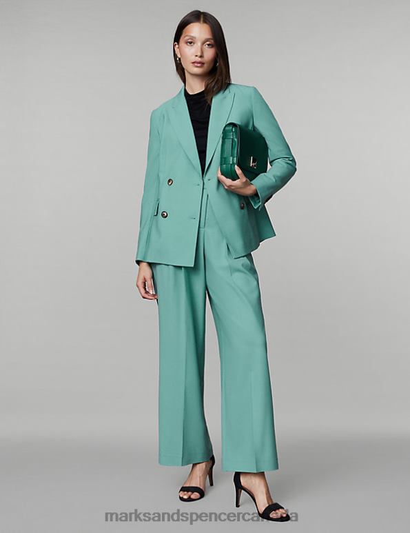 Women Teal Clothing Marks & Spencer Wool Rich Double Breasted Blazer 20VTD349 - Marks and Spencer online