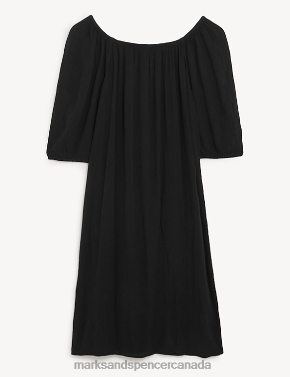 Marks and Spencer near me - Women Black Clothing Marks & Spencer Bardot Knee Length Shift Dress 20VTD1858
